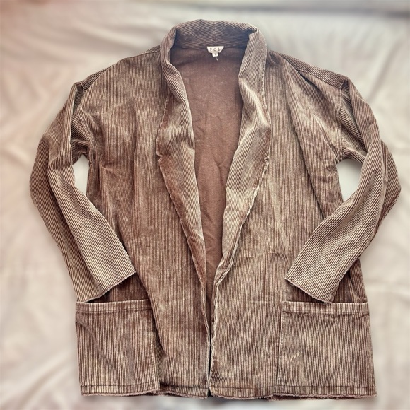 POL Jackets & Blazers - POL Oversized Open Raw Hem Corduroy Blazer Size Large